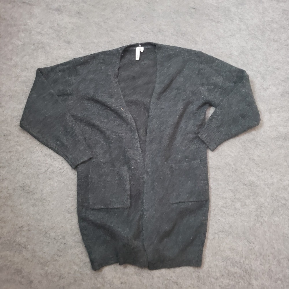 Now N Forever Sweater Womens Small‎ Gray Cardigan Long Sleeve Open Front Drape